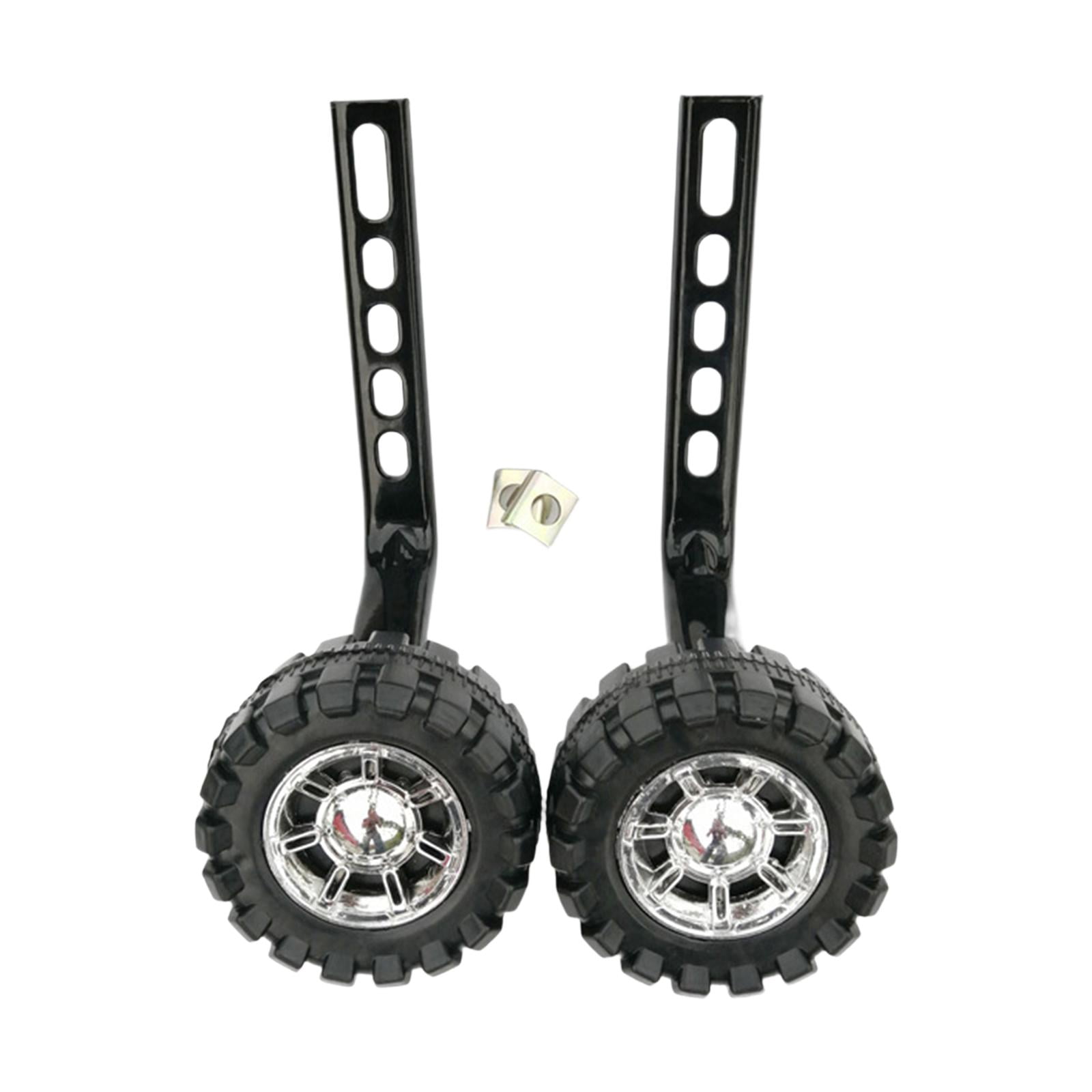 LOVIVER 1 Pair Kids Bike Training Wheels Stabilizers Metal Bracket Sturdy Adjustable Black Bracket