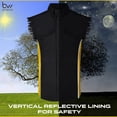 thumbnail image 5 of BIKER WEAR USA Men's Shirt Vertical Reflective Safety Lining Sleeveless Shirt with Pockets & Cut-Off Sleeves Black/Gold, 5 of 7