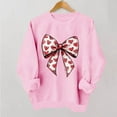 thumbnail image 6 of Valentines Day Pullover Sweatshirts Women Cute Heart Graphic Valentine Sweater Tops Casual Funny Long Sleeve Shirts, XL Pink, 6 of 6