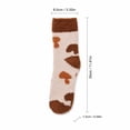 thumbnail image 3 of Thanksgiving Coral Fleece Crew Socks, Mid Calf Plush Cozy Socks With Heart And Mushroom Pattern, Soft Fuzzy House Socks For Women, Cute Autumn Winter Warm Slipper Socks, Funny Holiday Gift Socks (G), 3 of 5