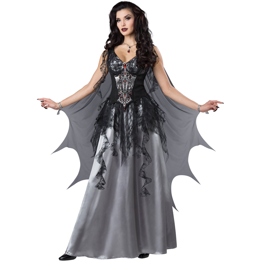 Vampiress Costume Girls Countess Vampire Childs Halloween Fancy Dress Scary Vamp 