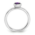thumbnail image 2 of 925 Sterling Silver Stackable Expressions Low 5mm Round Amethyst Ring Size: 8; for Adults and Teens; for Women and Men, 2 of 5