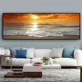 thumbnail image 4 of 1pc Sunsets Natural Sea Beach Landscape Posters And Prints Canvas Painting, Panorama Scandinavian Wall Art Picture For Living Room, Kitchen Bedroom Decorative Painting, No Frame, 4 of 4