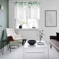 thumbnail image 4 of Weeping Teal Botanical Kitchen Curtains Small Short 39 Inch Length, Spring Eucalyptus Leaves Grommet Top Bedroom Living Room Curtains, Light Filtering Cafe Curtain Drapes 2 Panels Set 55''x39'', 4 of 9