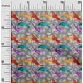 thumbnail image 2 of oneOone Polyester Spandex Red Fabric Asian Japanese Koi Fish with Geometric Texture Craft Projects Decor Fabric Printed by The Yard 56 Inch Wide, 2 of 4