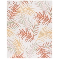 SAFAVIEH Sunrise Nita Floral Reversible Indoor/Outdoor Area Rug, Ivory/Rust Sage, 8' x 10'