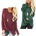 thumbnail image 3 of Haut d'Automne à Manches Longues pour Femmes, T-Shirt de Base pour Fille, Blouse à Col Rond, 3 of 8