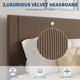 thumbnail image 4 of Full Size Bed Frame with Upholstered Headboard and Strong Wooden Slats Support, Soft Corduroy Fabric Platform Bed, No Boxing Spring Needed, Easy Assembly, Brown, 4 of 8