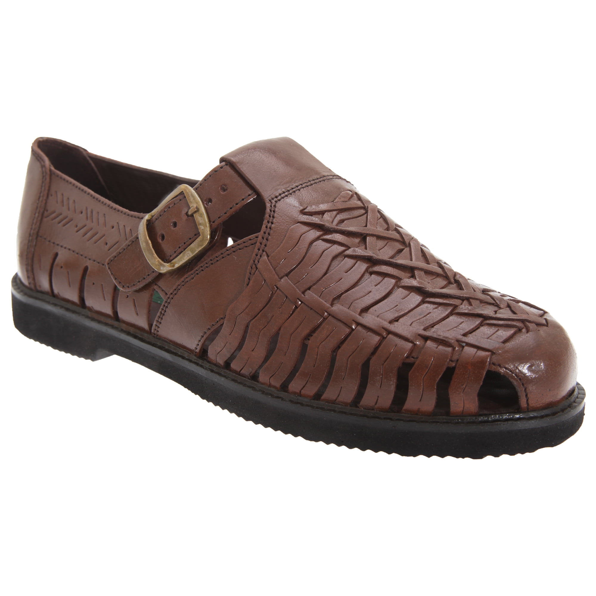 Mens Scimitar Black Brown Leather Enclosed Sandals Sizes 6 7 8 9 10 11 12 13 14 
