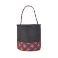 thumbnail image 2 of Yakvarog Halloween Canvas Tote Basket 8.8" x 9", Plaid Patchwork Fabric with Handle, Trick or Treat Candy Bags for Gifts, Toys, Party Favor & Home Holiday Decor, 2 of 6