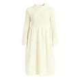 thumbnail image 1 of MIASHUI Robe Chandail en Tricot Élégante pour Filles à Manches Longues Douce Confortable Mi-Longue Tenue Décontractée de Fête au Design Classique Blanc, 7-8 Ans, 1 of 6
