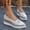 Silver, variant on Women's Casual Pointed Toe Sequin Walking Shoes, Wedge Platform Espadrille Design with Breathable Lining and Cushion Sole, Slip on Sneakers for Daily Wear