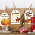 thumbnail image 5 of Monebena 60 Pcs Thanksgiving Autumn Gift Tags Happy Thanksgiving Day Pumpkin Maple Leaves Theme Paper Hanging Craft Label for Fall Harvest Party Holiday Letters Gift Wrapping Decoration M01, 5 of 7