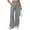 Gray, variant on Samickarr Athletic Pants for Women Drawstring High Elastic Waist with Pocket Pants Straight Loose Wide Leg Trousers