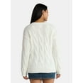 thumbnail image 3 of Madden NYC Women's Cable Knit Sweater, Midweight, Sizes XXS-XXL, 3 of 5