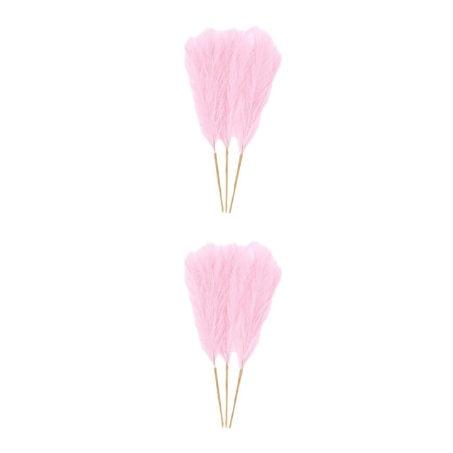 kurtrusly 3pieces Add Touch Of Glamour With Pampas Reed Decoration Non-shedding And No Light Pink 2Set