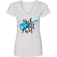 thumbnail image 3 of Inktastic Rock and Roll Lives with Blue Guitar Women's V-Neck T-Shirt, 3 of 5