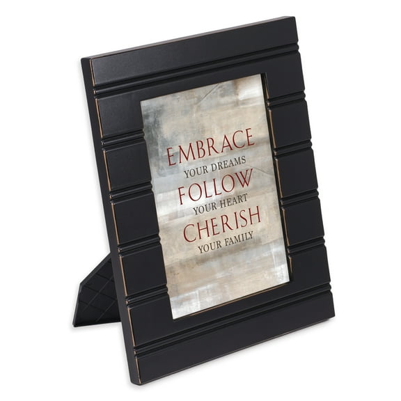 Embrace Follow Cherish Family Black Beaded Board 5 x 7 Table Top and Wall Photo Frame