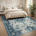 thumbnail image 3 of ODIKA 8'x10' Washable Area Rug Durable, Non-Slip Entryway Vintage Scrolling Botanical Border Decorative Door Orientalisch for Living Room, Under Sectional, Family, 3 of 7
