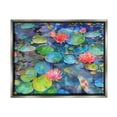 thumbnail image 4 of Stupell Industries Vivid Pond Lily Lotus Blossom Koi Fish Pond Painting Luster Gray Floating Framed Canvas Print Wall Art, Design by Marietta Cohen Art and Design, 4 of 5