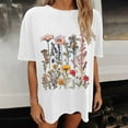 thumbnail image 7 of Women's Tops Short Sleeve Knit Tshirts Shirts Floral Shirts for Women Short Sleeve Oversized Tee Shirts, 7 of 7