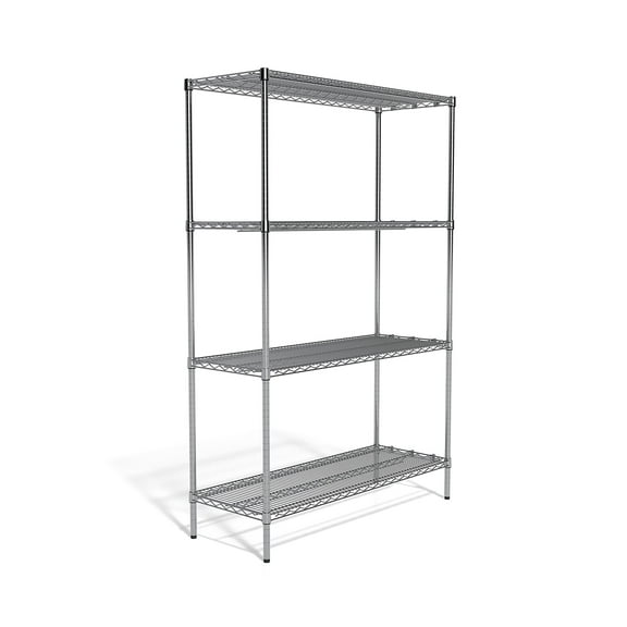 Staples Wire Shelving 4 Shelves 72" x 48" x 18" Chrome 306977