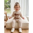 thumbnail image 3 of Cjfdfy Newborn Baby Boy Hospital Going Home Outfit Infant Baby Boys Spring Fall Winter Clothes 0 3 6 12 18 Months Letter Embroidery Waffled Long Sleeve Romper and Long Pants Set, 3 of 9