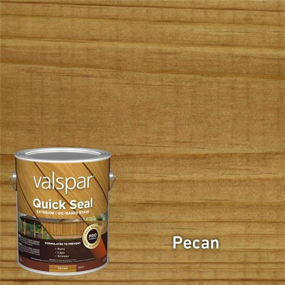 Valspar 1037703 1 gal Quick Seal Semi-Transparent Pecan Oil-Based Exterior Stain - Pack of 4