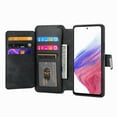 thumbnail image 2 of Detachable Magnetic Case Wallet For Samsung Galaxy S22 Ultra Compatible with MagSafe Wireless Charging Phone Cover Multi Card Slots Cash Coin Zipper Pocket RFID Blocking, Black, 2 of 9