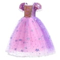 thumbnail image 5 of Disfraz de princesa Rapunzel de Disney para niñas, película Enredados, para cosplay, fiesta de carnaval, cumpleaños, Navidad, 3 a 10 años, 5 of 5