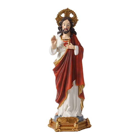 WHAMVOX Resin Jesus Statue Assorted Color Creative Home Decor Artistic Christian 4.5 x 3.5 x 7.5 inches