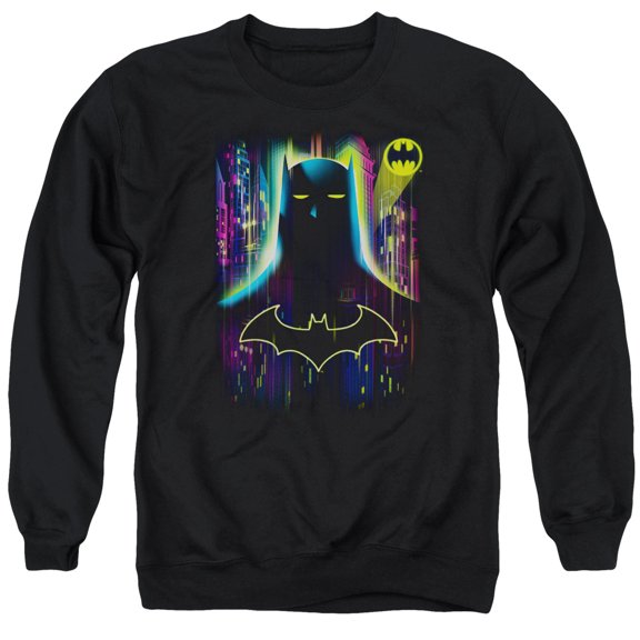 Batman Knight Lights Adult Crewneck Sweatshirt Black