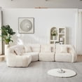 thumbnail image 2 of 123.2" Modern Curved Corner Sectional Sofa, Chenille Modular Cloud Couch with 4 Pillows, High-Back Oversized 4-Seater, No Assembly Required, 2 of 11