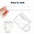 thumbnail image 4 of Uxcell 6pcs Triangular Ruler Set 15/30cm Plastic Metric Inch Ruler Geometric Protractor Triangle Ruler Engineering Scale, Red, 4 of 6