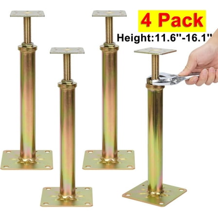 4 Pack House Jacks for Leveling Adjustable Floor Jack Post Floor Jack for House