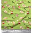 thumbnail image 1 of Soimoi Green Poly Georgette Fabric Nachos & Salsa Food Print Fabric by the Yard 42 Inch Wide, 1 of 3