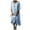 Blue, variant on Women Cotton and Linen Shirt Dress Pocket Solid Round Neck Maxi Dress Casual Loose Long Sundress Half Sleeves Plus Size
