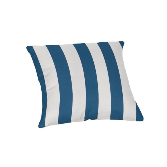 Casual Cushion Stripe Sunbrella® Fabric 1-Piece Outdoor Throw Pillow, 15"W x 15"L, Maxim Regatta
