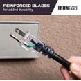 thumbnail image 4 of Iron Forge Cable 10 ft Lighted Outdoor Extension Cord - 10/3 SJTW Heavy Duty Black Extension Cable with 3 Prong 15 AMP Grounded Plug for Safety, 4 of 7