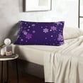 thumbnail image 6 of Picia Crystal Purple Snowflake Pattern Plush Pillow Case – Soft and Cozy Cushion Cover, Hypoallergenic Throw Pillow Case for Home Decor-16"x24", 6 of 6