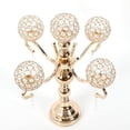 thumbnail image 3 of Fetcoi, 5 Arms Candle Holder,Modern Design Crystal Candelabra Candlestick with Hanging Crystal Drops, 3 of 8