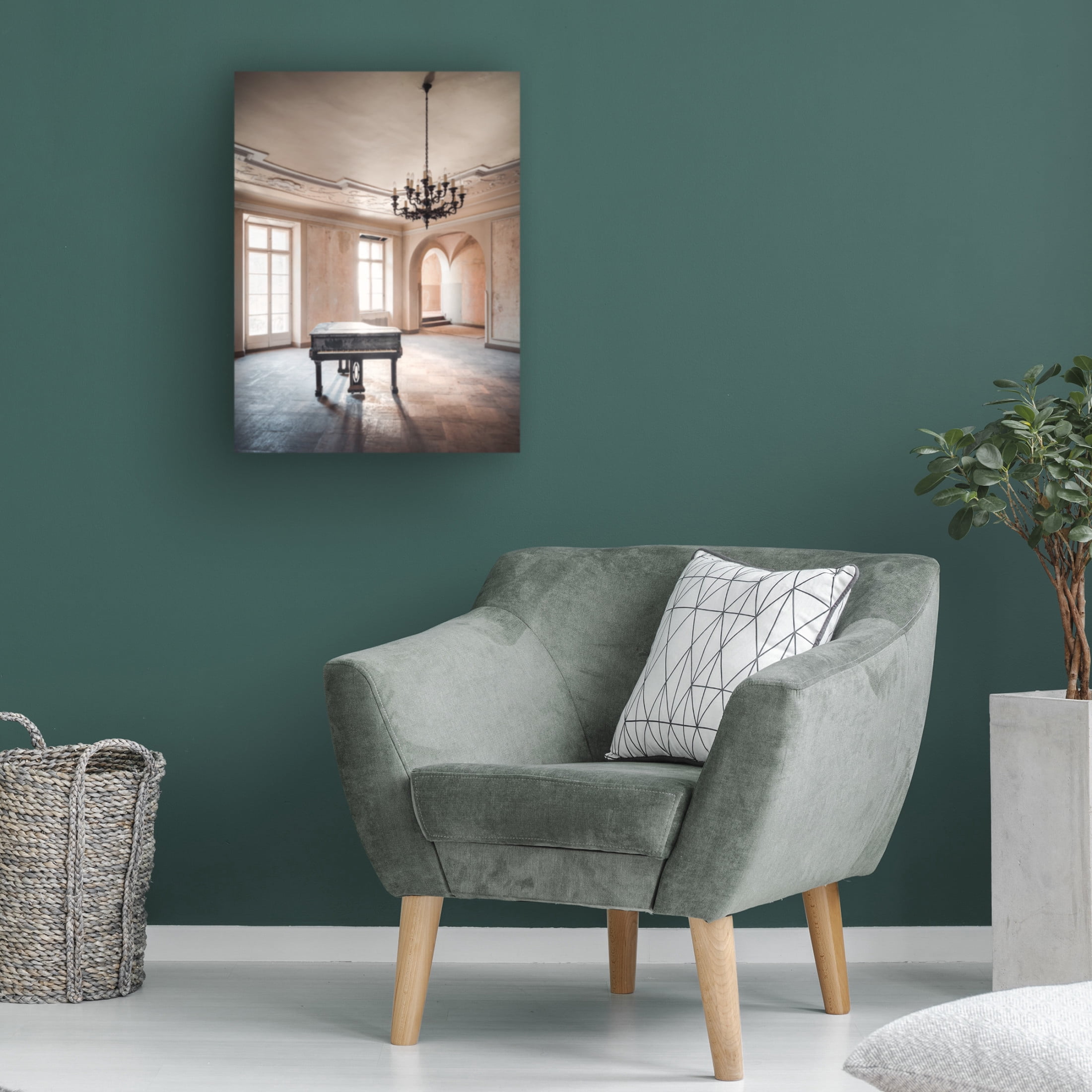 Trademark Fine Art Roman Robroek  Piano in an Abandoned Castle Canvas Wall Art