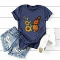 thumbnail image 4 of Bjutir Graphic Tees For Women Trendy Classic Version Of Cotton Short Sleeve Crewneck Loose Printed T Shirt Navy L, 4 of 4