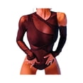 thumbnail image 3 of ITFABS Combinaison en Maille Transparente pour Femmes, Ajustée, Manches Longues, Tenue de Boîte de Nuit, 3 of 7