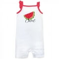 thumbnail image 3 of Hudson Baby Infant Girl Cotton Rompers 3pk, Watermelon, 0-3 Months, 3 of 4
