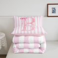 thumbnail image 5 of Manfei Pink Letter Print B King Size Comforter Sets,Pink Cute Bowknot Comforters King Size,Pink Reversible,3 Pieces,1 Comforter and 2 Pillowcases, 5 of 7