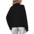 thumbnail image 3 of INSPIRE CHIC Linen Jacket for Women's Casual Long Sleeve Button Down Lapel Utility Jackets with Pockets XL Black, 3 of 6