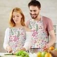thumbnail image 3 of Pioneer Flower Floral Print Pattern Apron-Garden Aprons for Women with Pockets-Cotton Linen Waterproof Kitchen Cooking Gardening Aprons Adjustable for Kitchen,Cooking,BBQ and Salon 33x27 Inch, 3 of 7