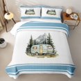 thumbnail image 2 of Erosebridal Watercolor RV Car Twin Quilt Set, Blue Stripe Mountain Twin Coverlet Set for Men and Women, 2-Piece, 2 of 7