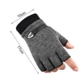 thumbnail image 6 of Naierhg 1 Pair Ribbed Cuffs Patchwork Color Thickened Fleece Lining Gloves Winter Half Finger Shockproof Non-Slip Sports Gloves Brown, 6 of 8